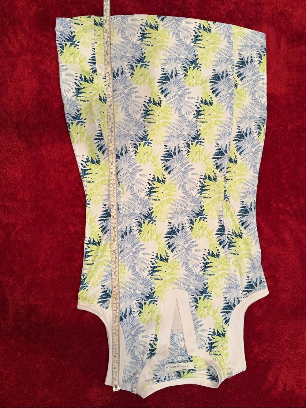 Pebble Beach Lime, Navy & White Tropical Print dress - Picture 5 of 5
